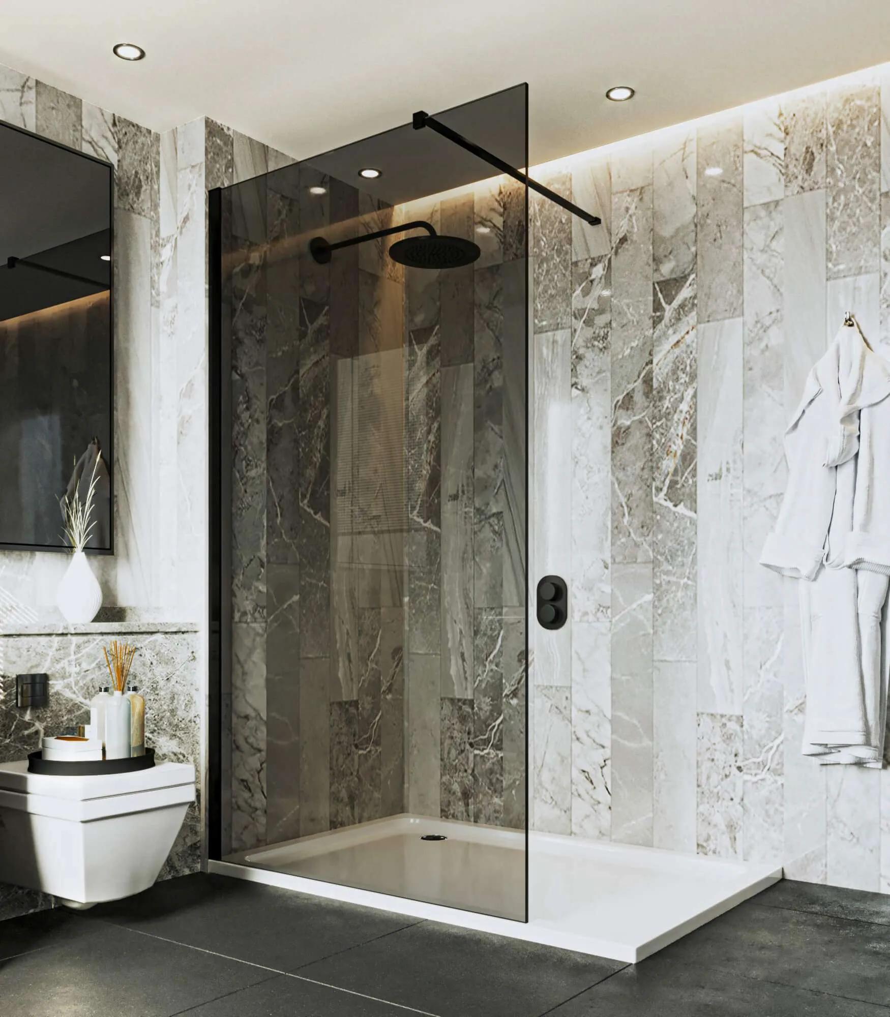 smoked glass wetroom screen - Are glass shower screens safe