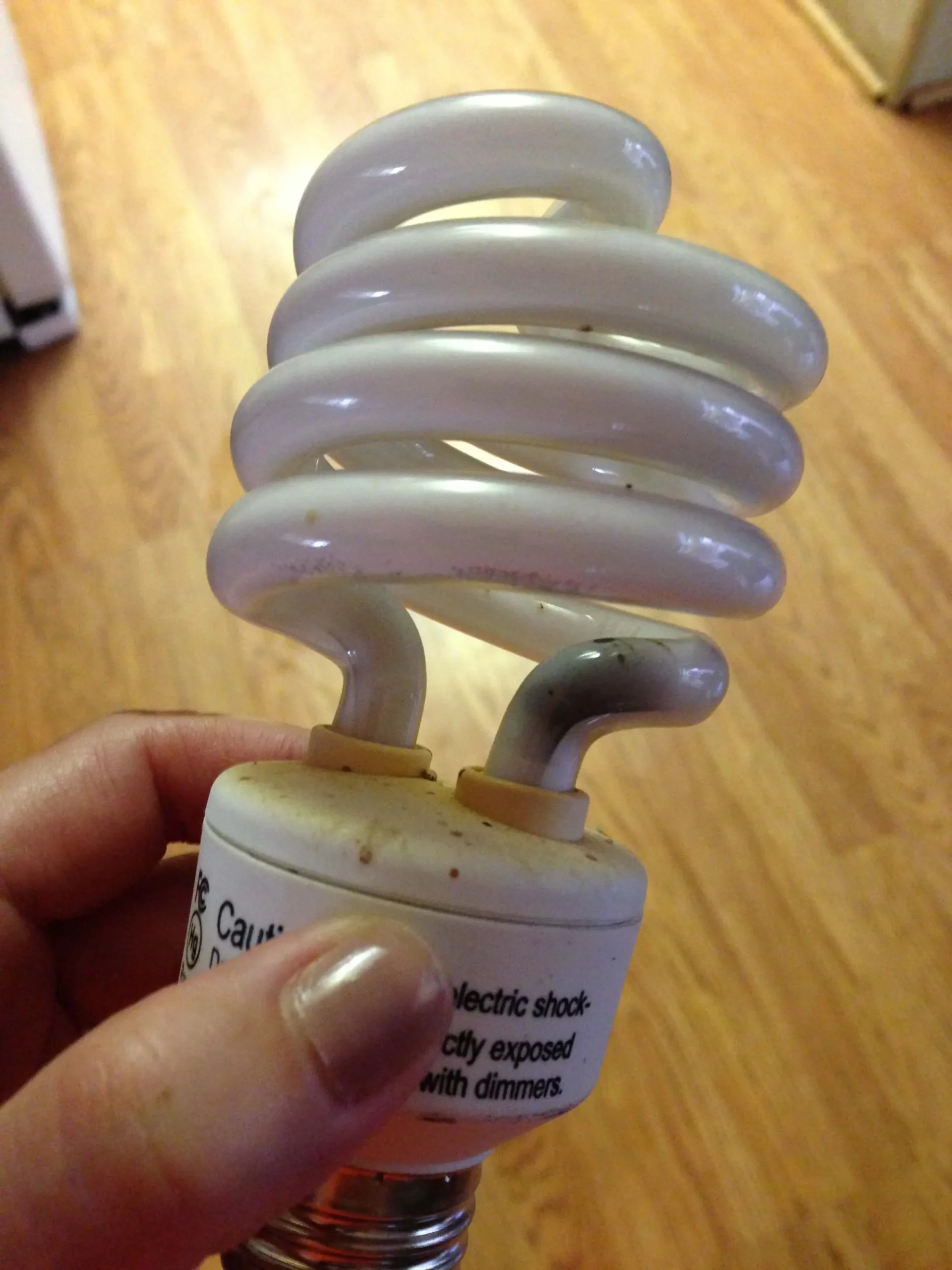led light bulb burned out and smoked - Can LED lights overheat and cause a fire