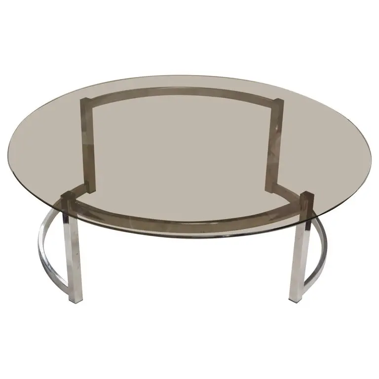 round smoked glass coffee table - Does a round coffee table make a room look bigger