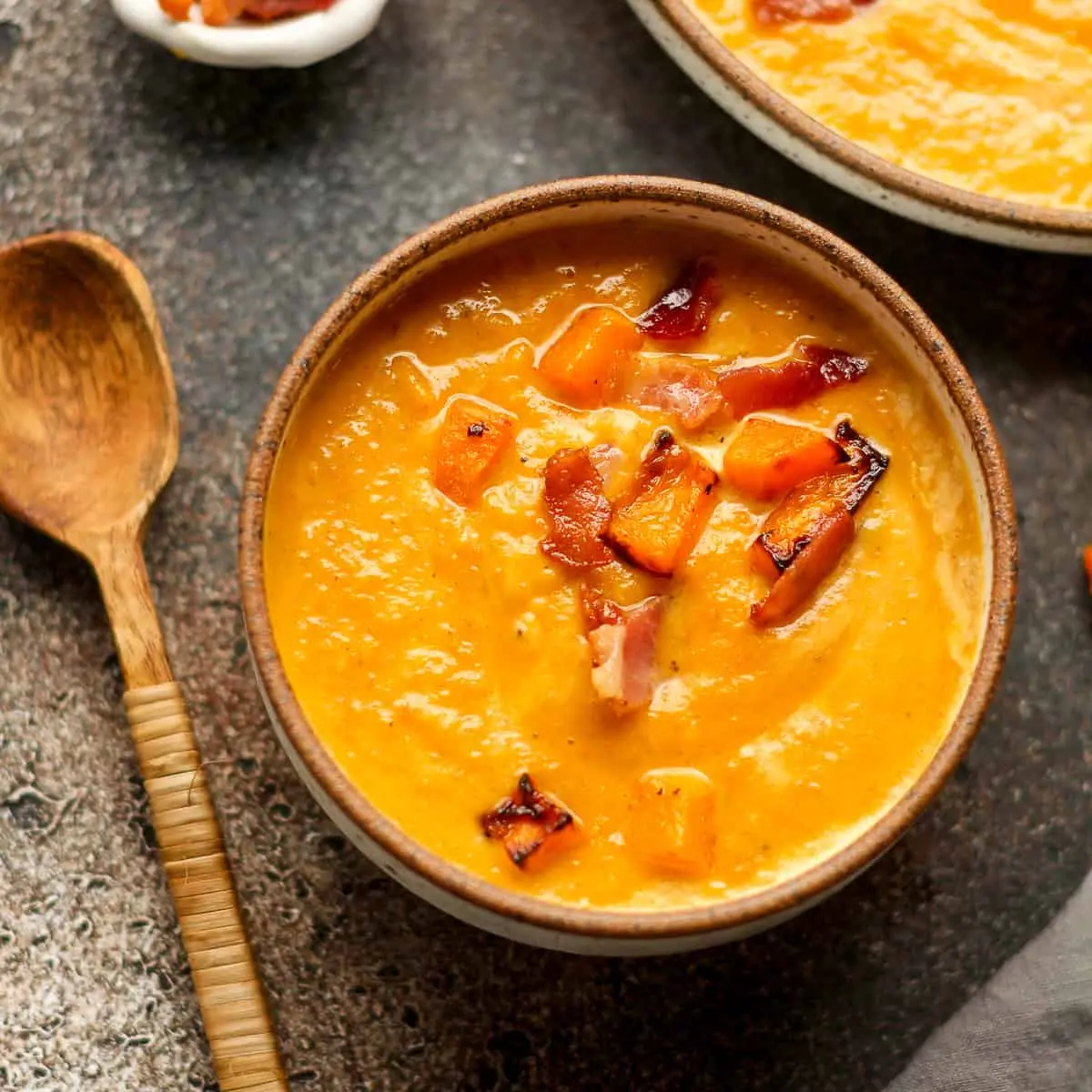 butternut squash and smoked bacon soup - Does butternut squash need to be peeled for soup