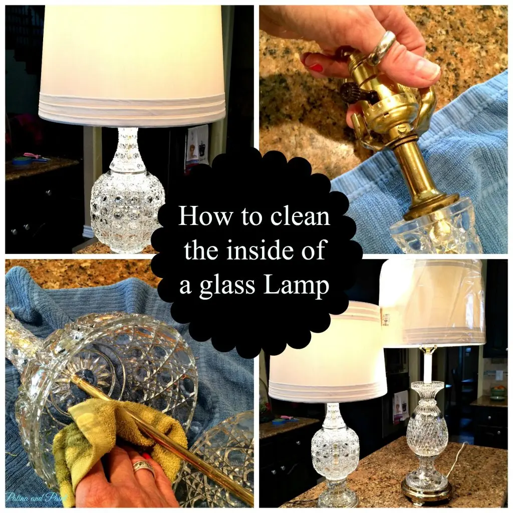smoked glass table lamp - How do you clean the inside of a glass lamp base