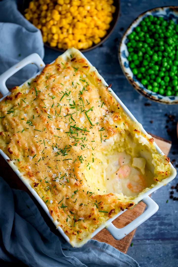 smoked haddock pie with cheese and chive mash - How do you make fish pie in Dreamlight Valley