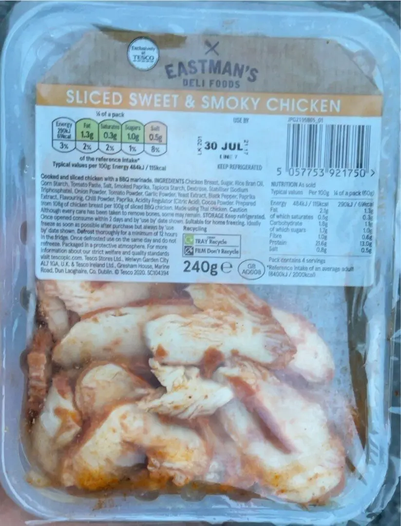 smoked chicken tesco - How many calories are in a Tesco chicken and bacon sandwich