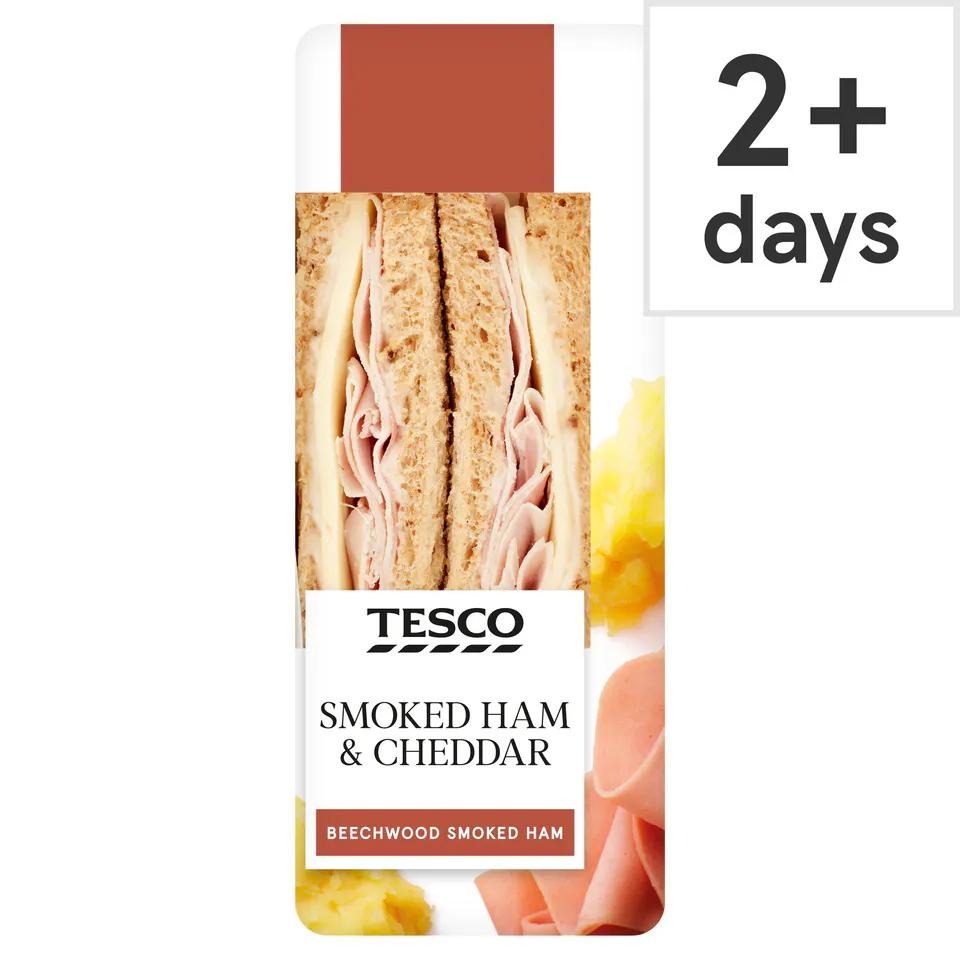 tesco smoked ham and mature cheddar sub - How many calories are in a Tesco ham and cheese sub