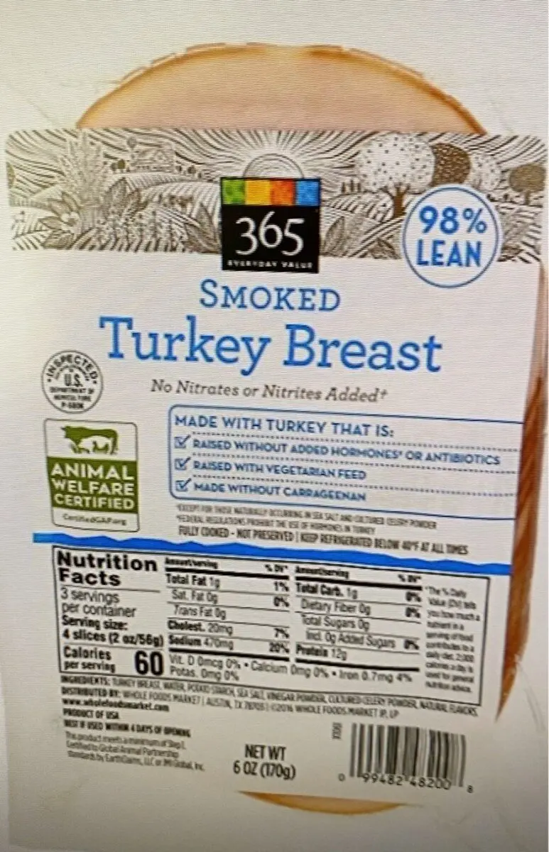 smoked turkey calories 100g - How many calories are in smoked turkey