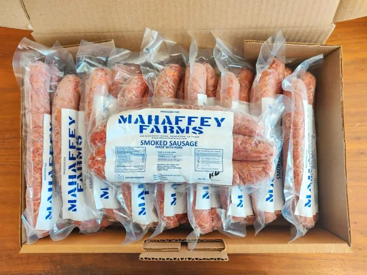 bulk smoked sausage - How many sausages in 5 kg