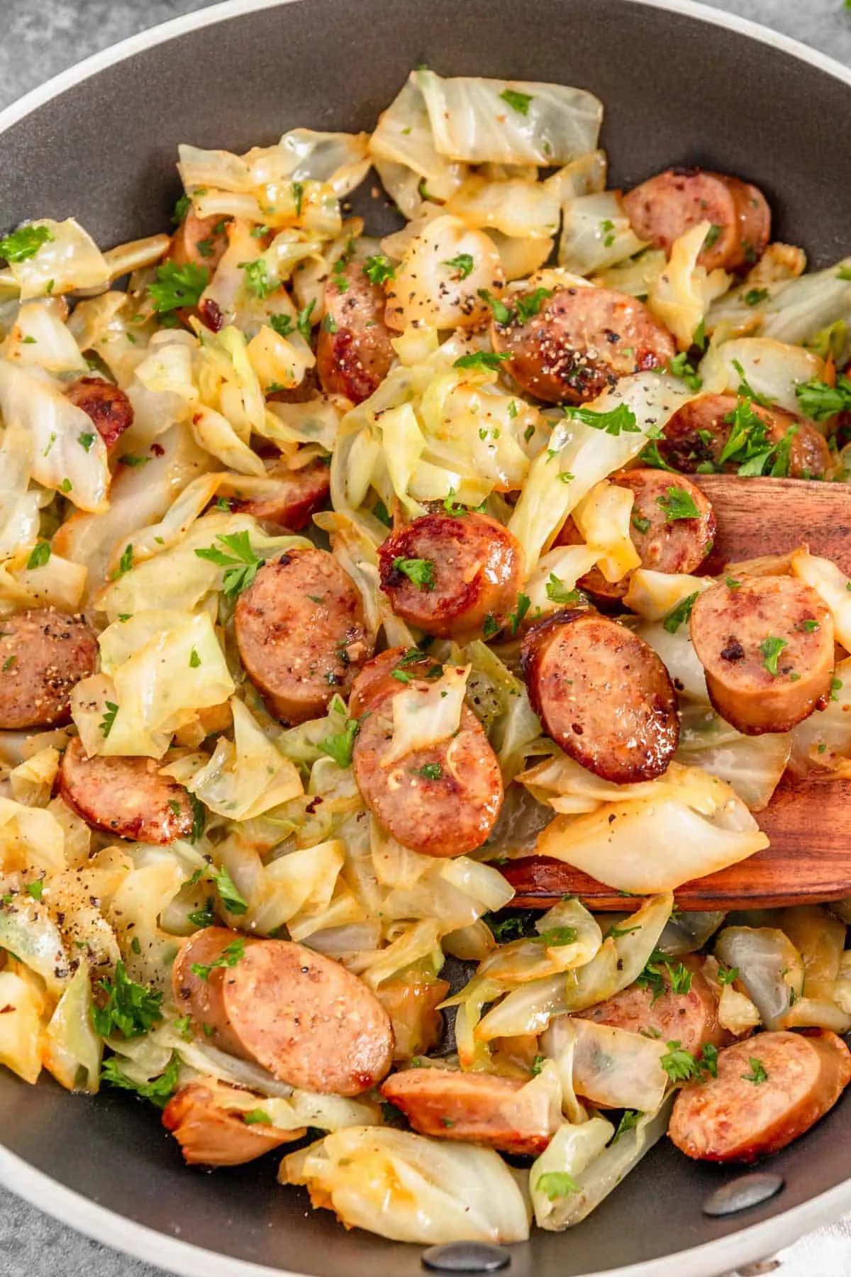 cabbage and smoked sausage recipe - How much nutrition is in fried cabbage with smoked sausage