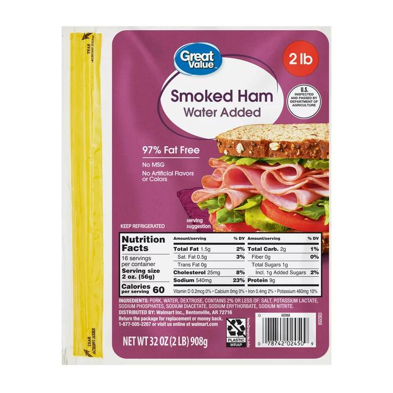 protein in smoked ham - How much protein is in 2 slices of cooked ham