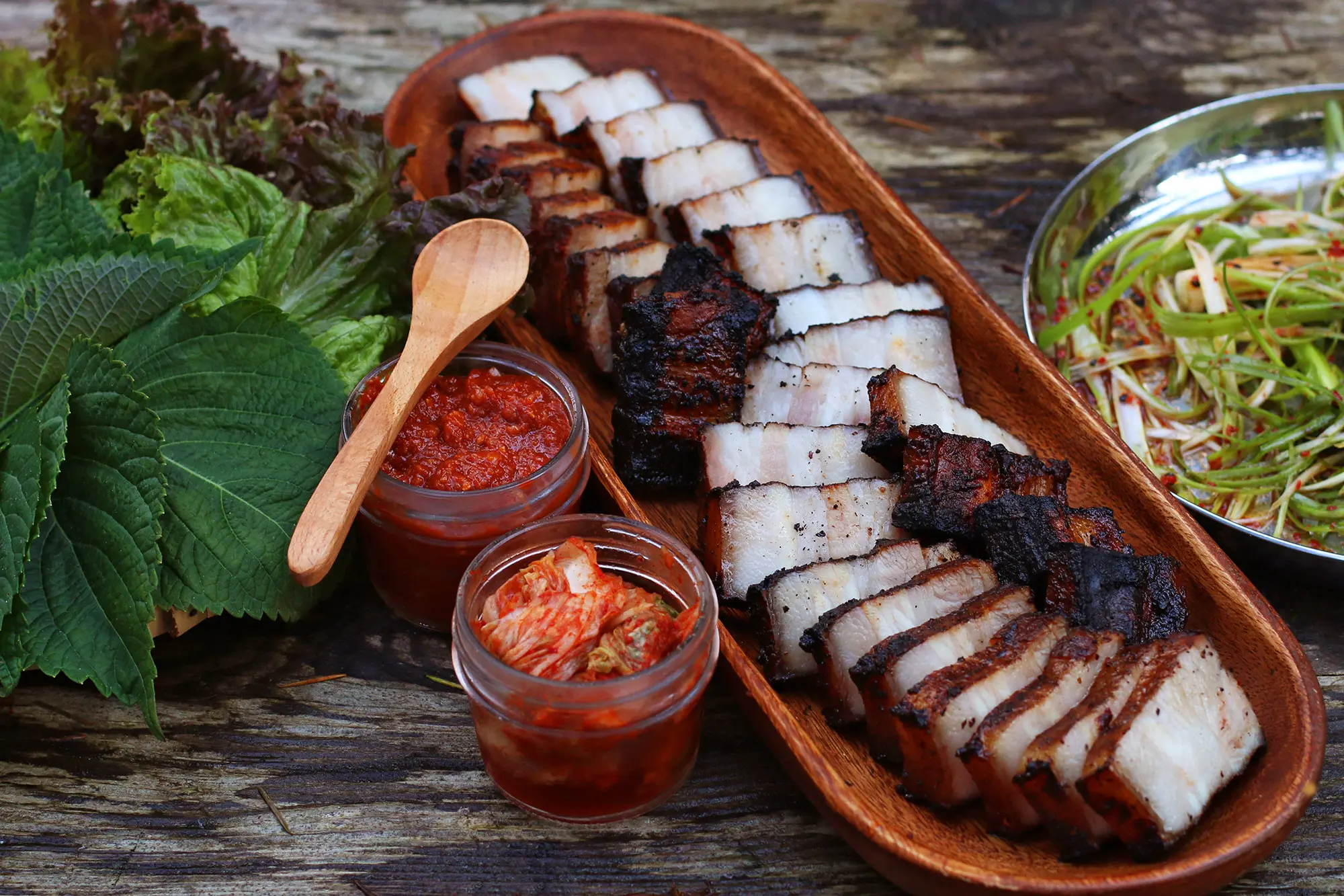 korean smoked pork belly recipes - How to eat Korean BBQ pork belly