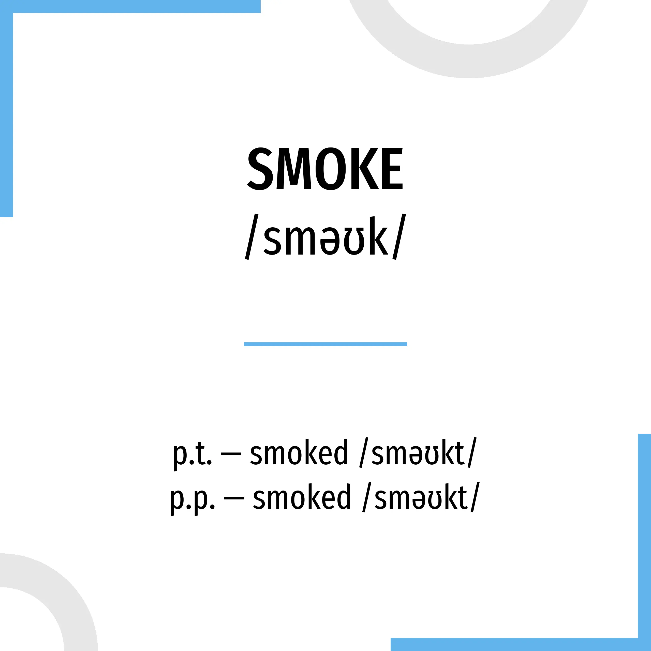 is smoked a verb - Is smoker a noun or verb