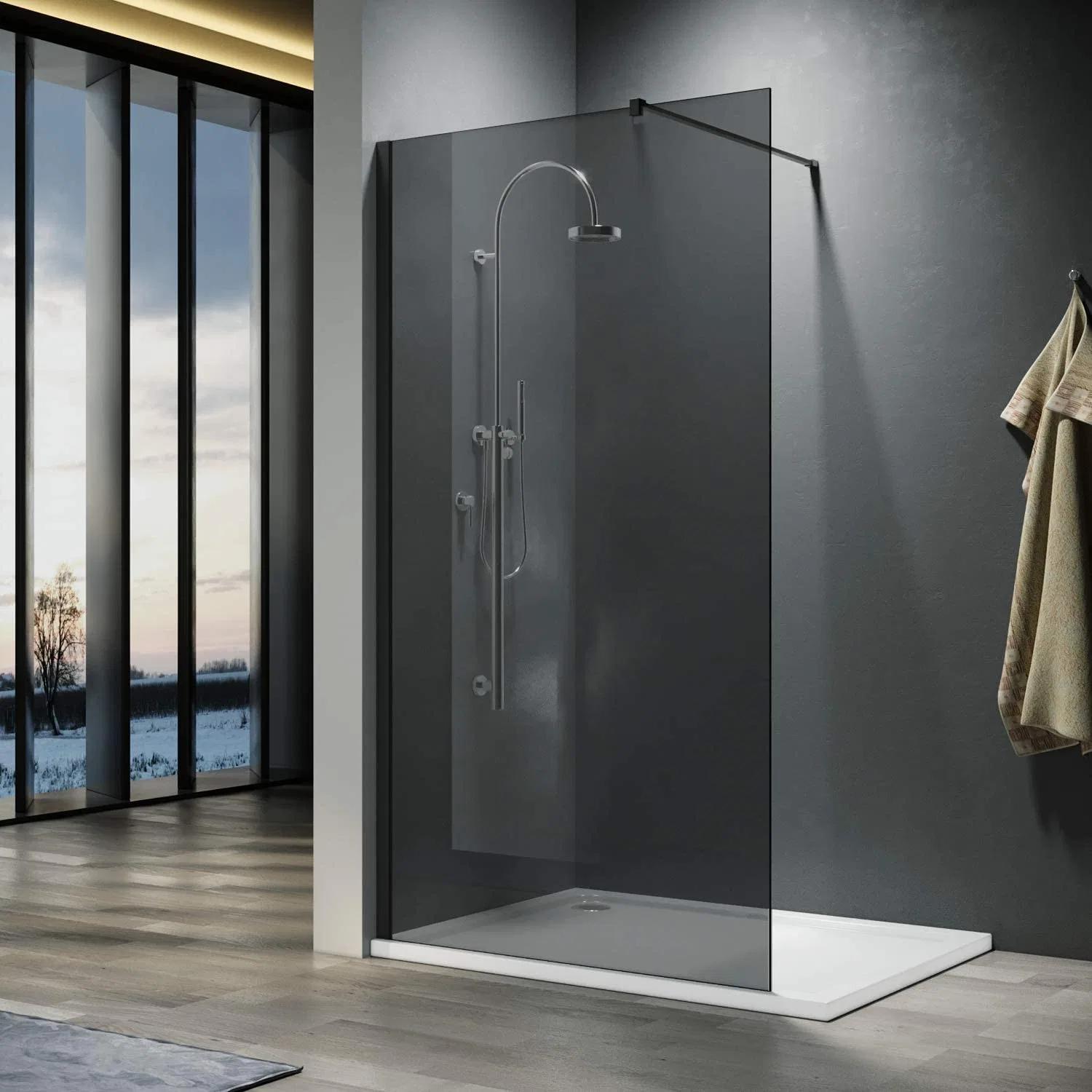 smoked glass bath shower screen - Is tempered glass shower screen safe