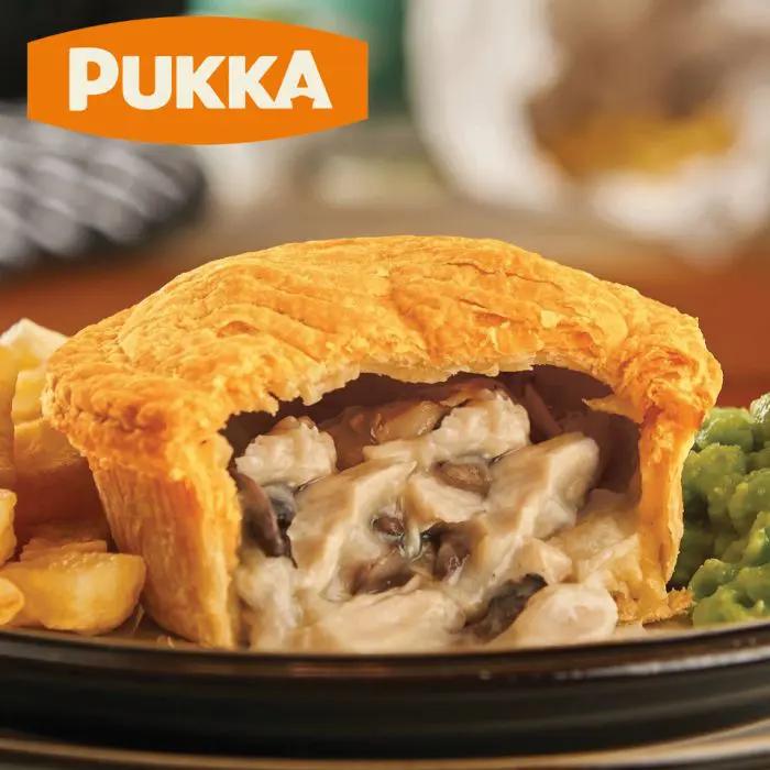 smoked chicken and mushroom pie - What are the ingredients in pukka pie chicken and mushroom