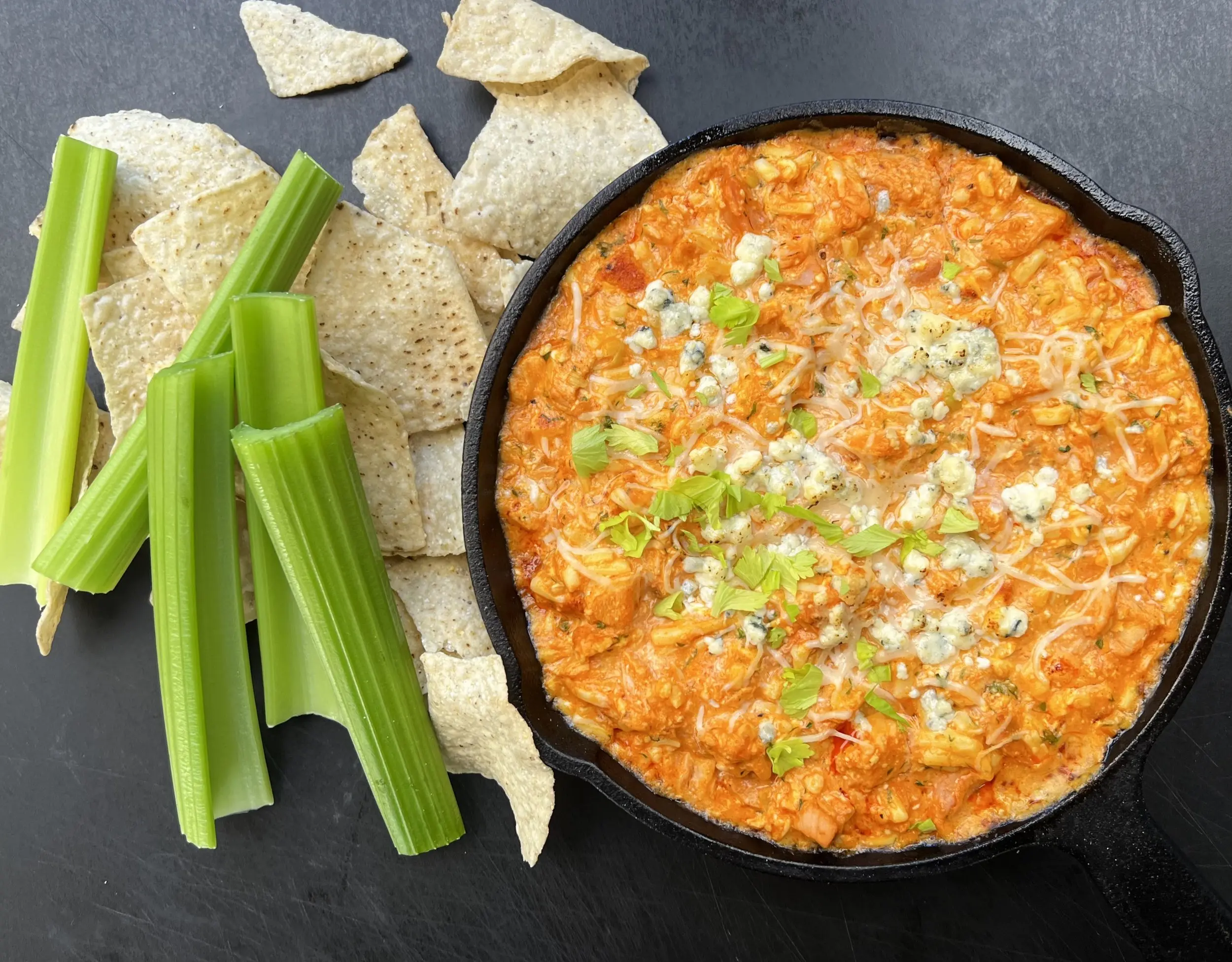 smoked buffalo chicken dip - What goes with buffalo chicken dip