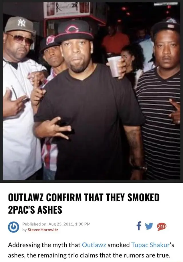 outlawz smoked ashes - What happened with Tupac's ashes