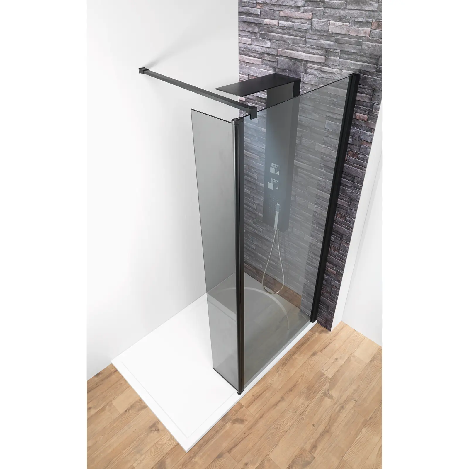 smoked glass shower screen with flipper panel - What is a shower flipper panel