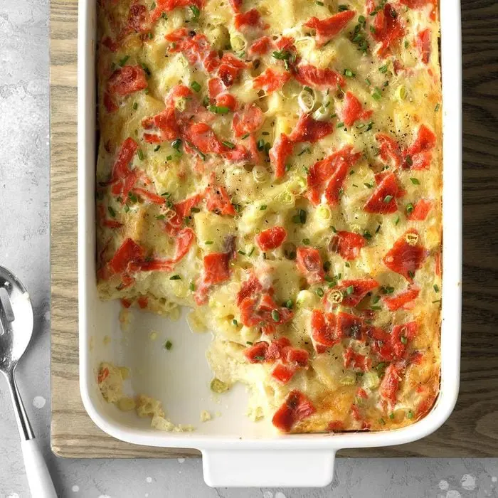 smoked salmon strata - What is a strata in culinary