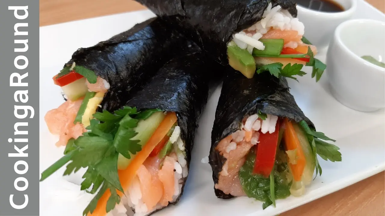 smoked salmon hand roll - What is the difference between a fish roll and a hand roll