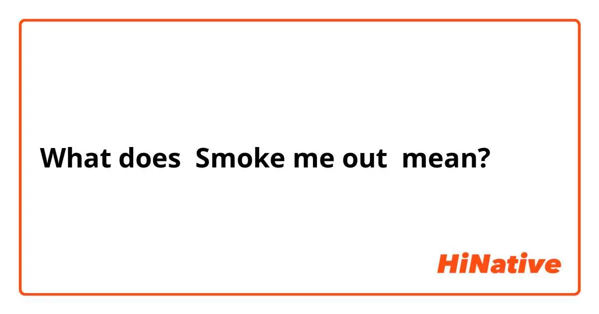 smoked out meaning - What is the meaning of smoking out