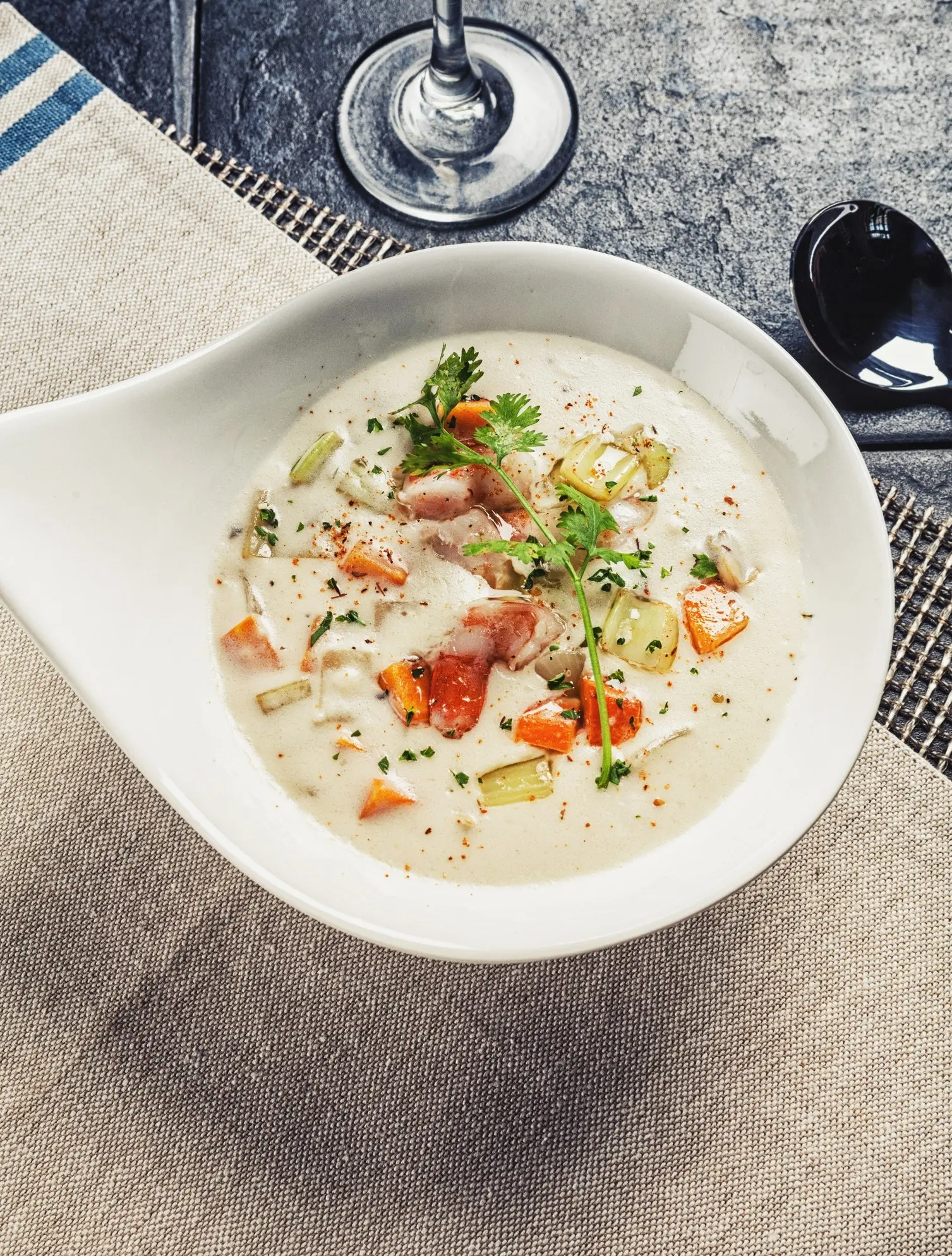 smoked seafood chowder - What makes chowder chowder instead of soup