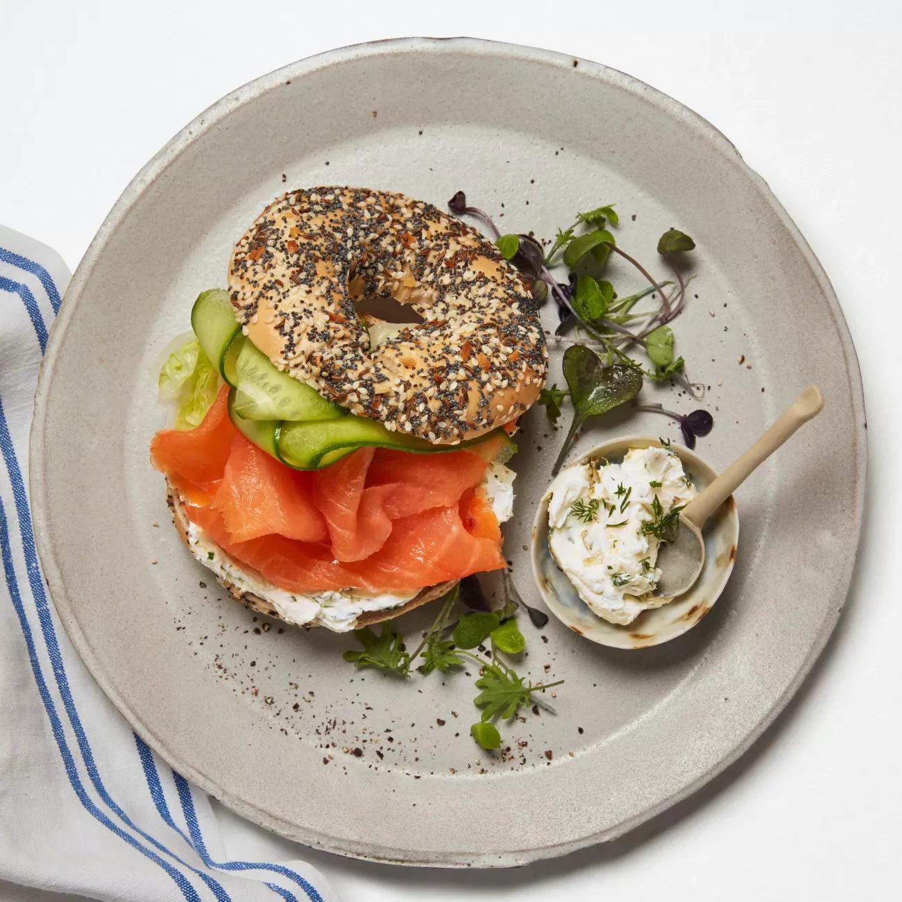 smoked salmon on a bagel crossword - What's a three letter word for smoked salmon